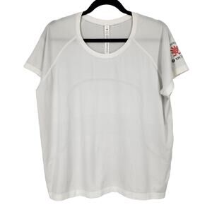 Lululemon White Short Sleeve 2022 Houston 10K Tour Women’s Swiftly Size 16